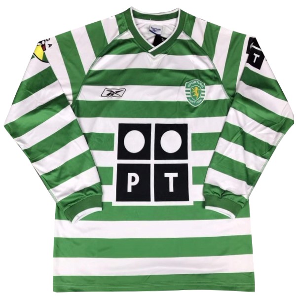 Camiseta Lisboa Replica Primera Ropa ML Retro 2003/04 Verde